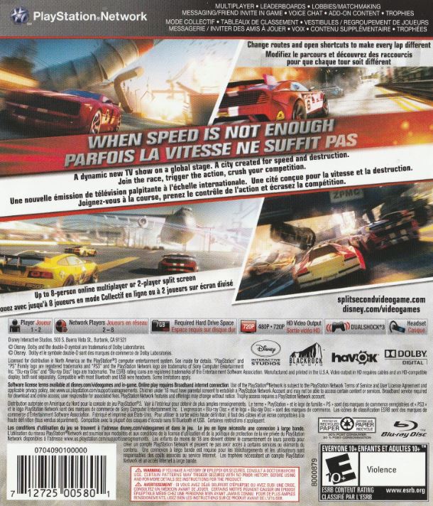 Split/Second Playstation 3