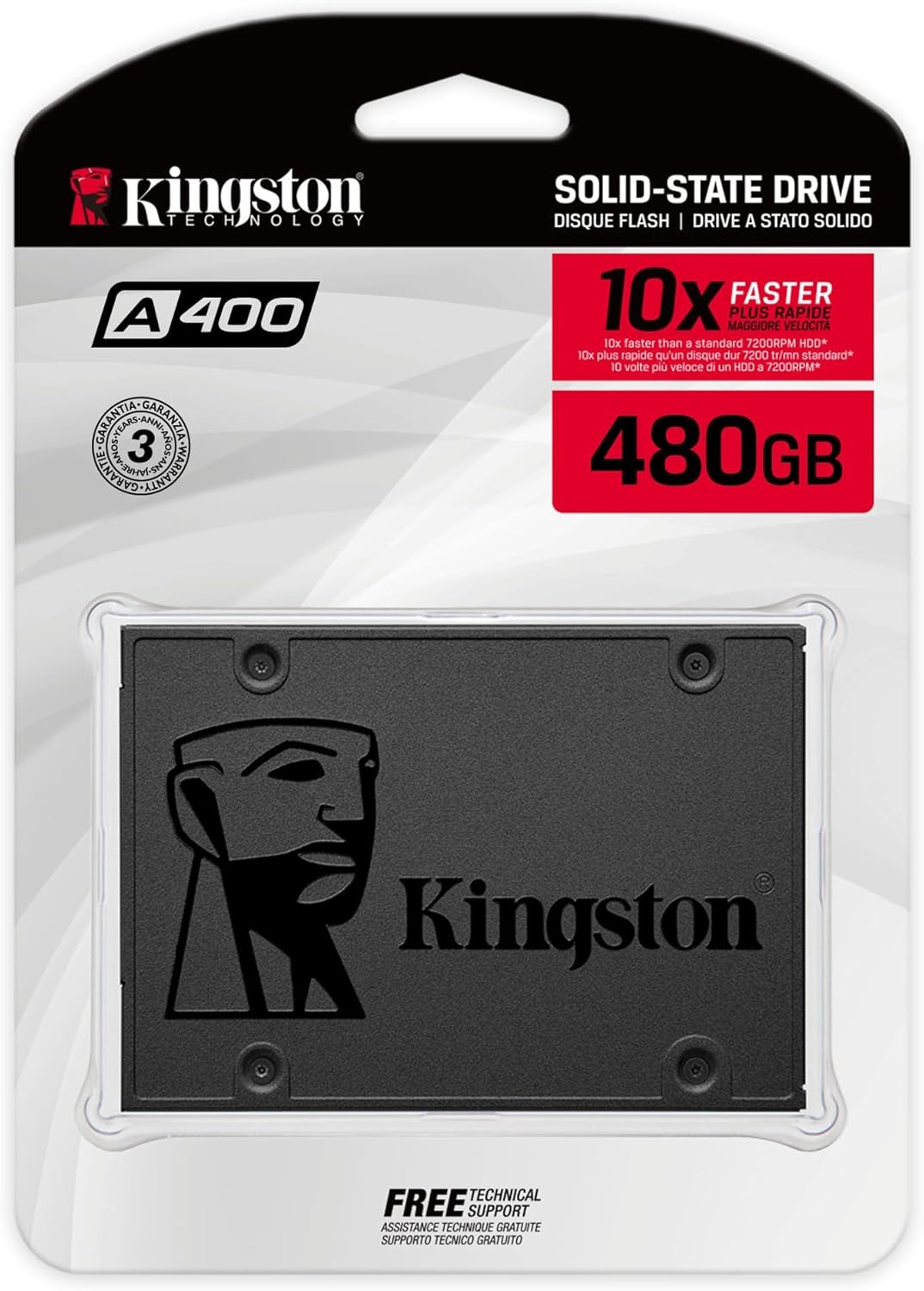 Kingston 480GB A400 SATA 3 2.5" Internal SSD HDD Replacement