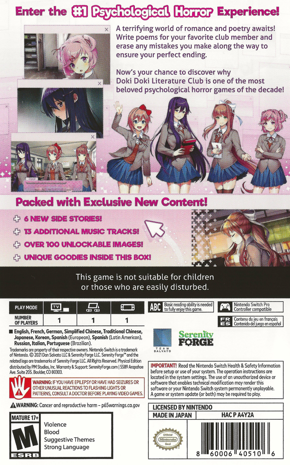 Doki Doki Literature Club Plus Nintendo Switch