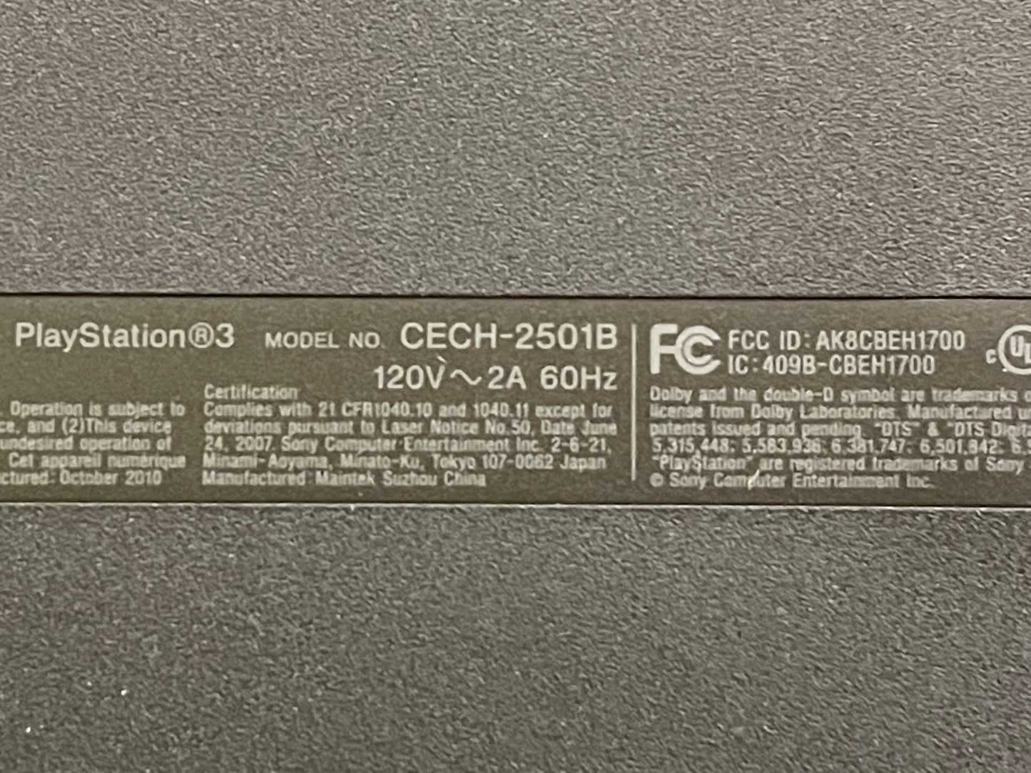 Sony PlayStation 3 (CECH-2501B) 320GB