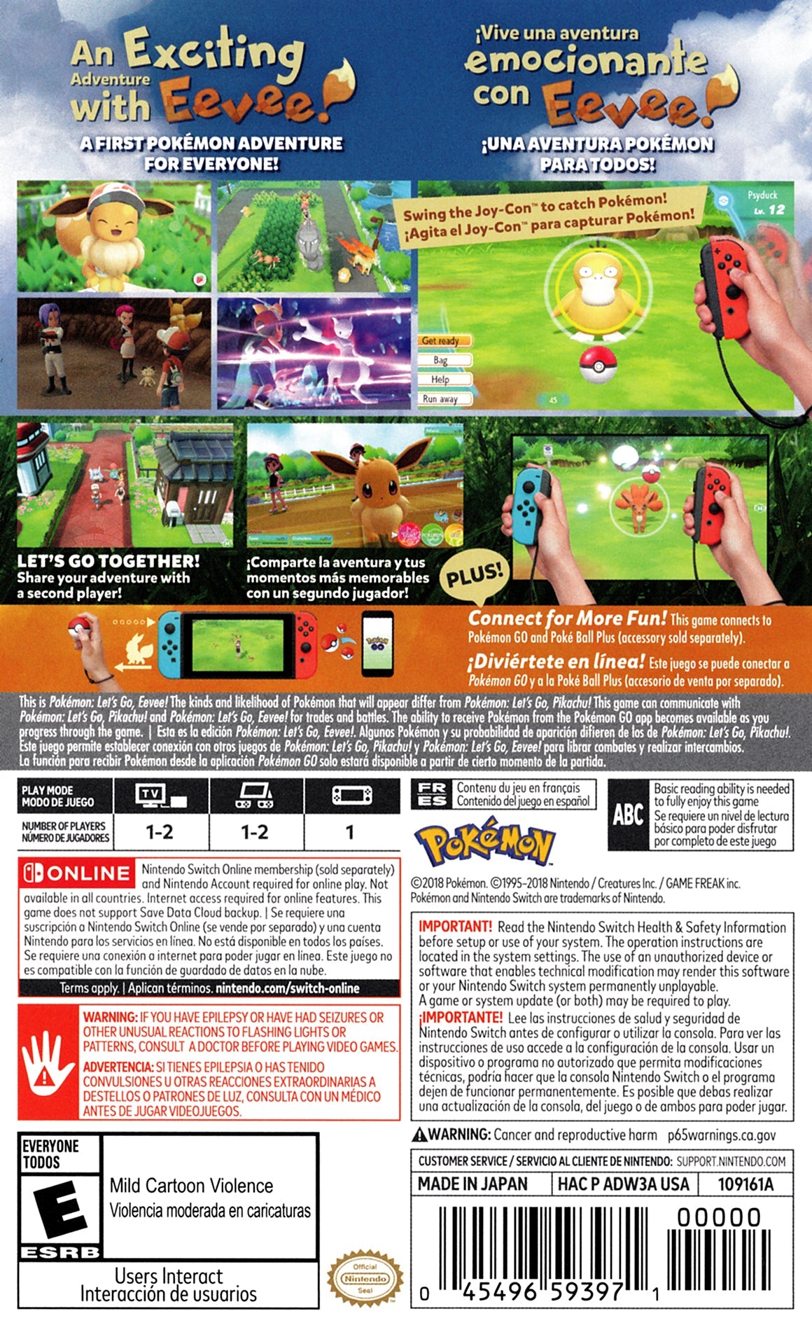 Pokemon Let's Go Eevee Nintendo Switch