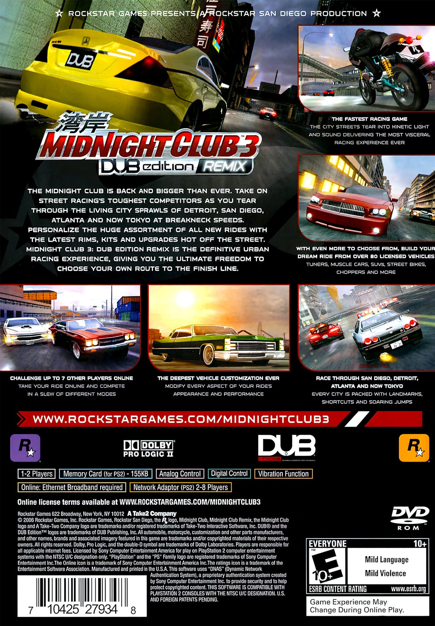 Midnight Club 3 Dub Edition Remix Playstation 2