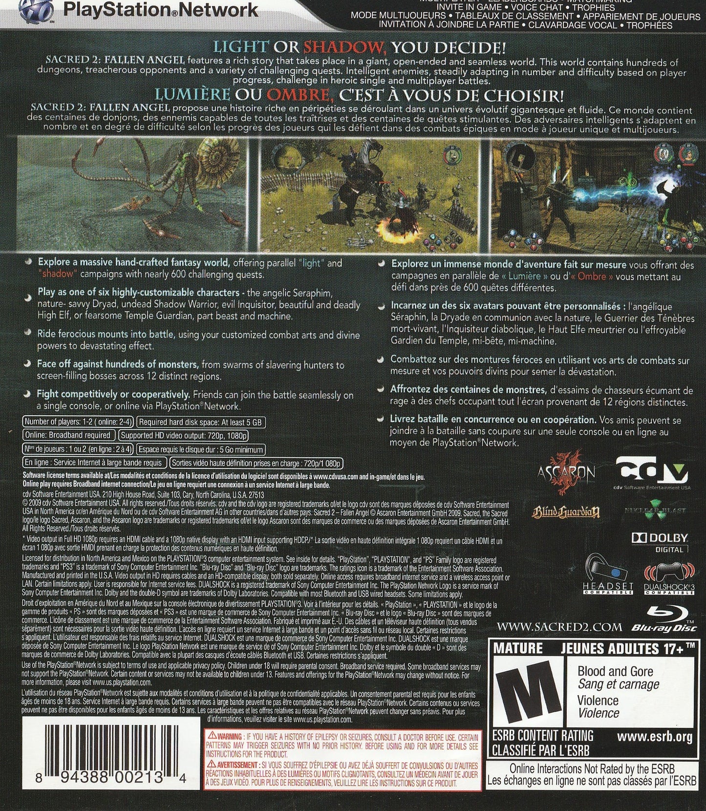 Sacred 2: Fallen Angel Playstation 3