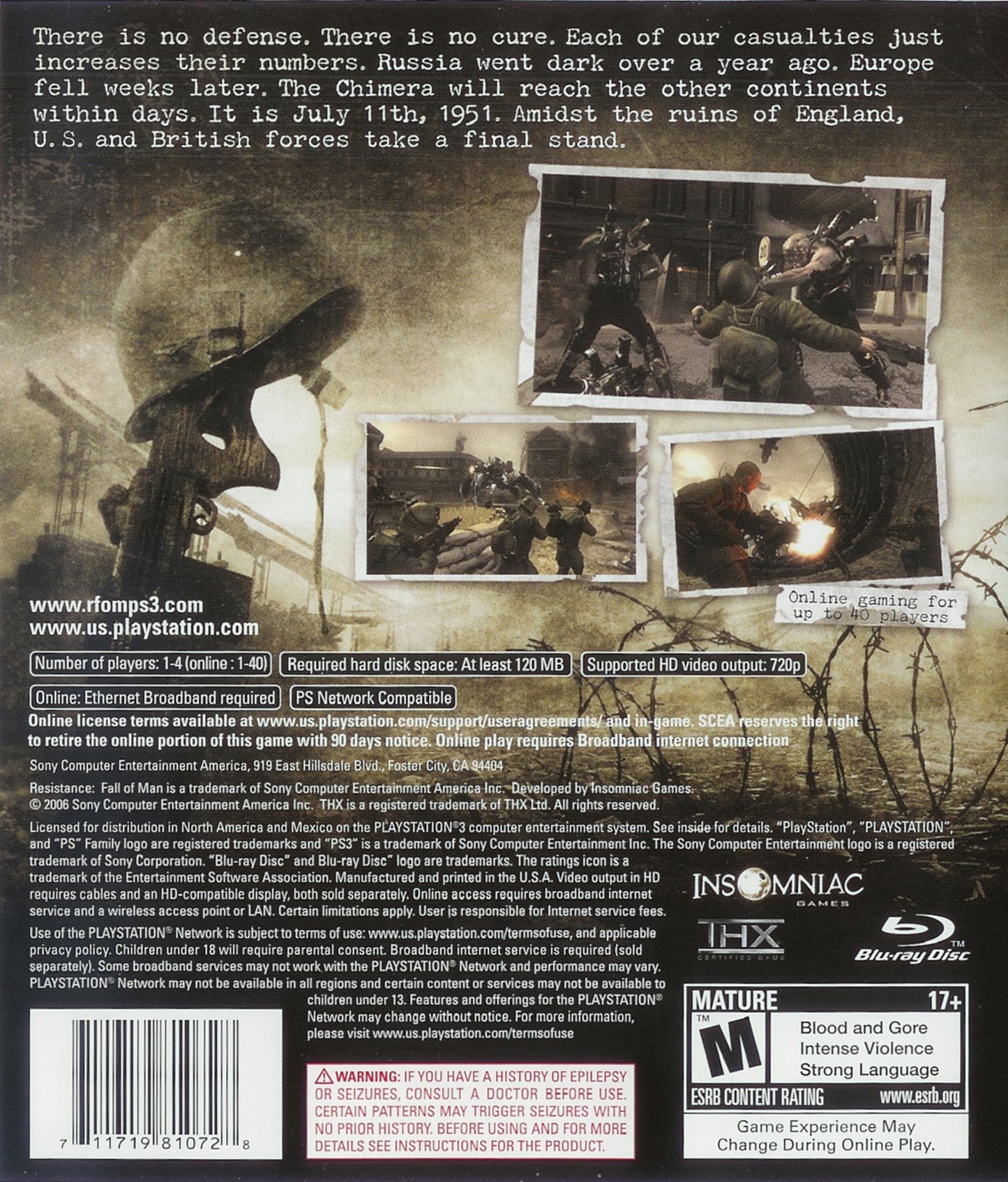 Resistance Fall Of Man Playstation 3