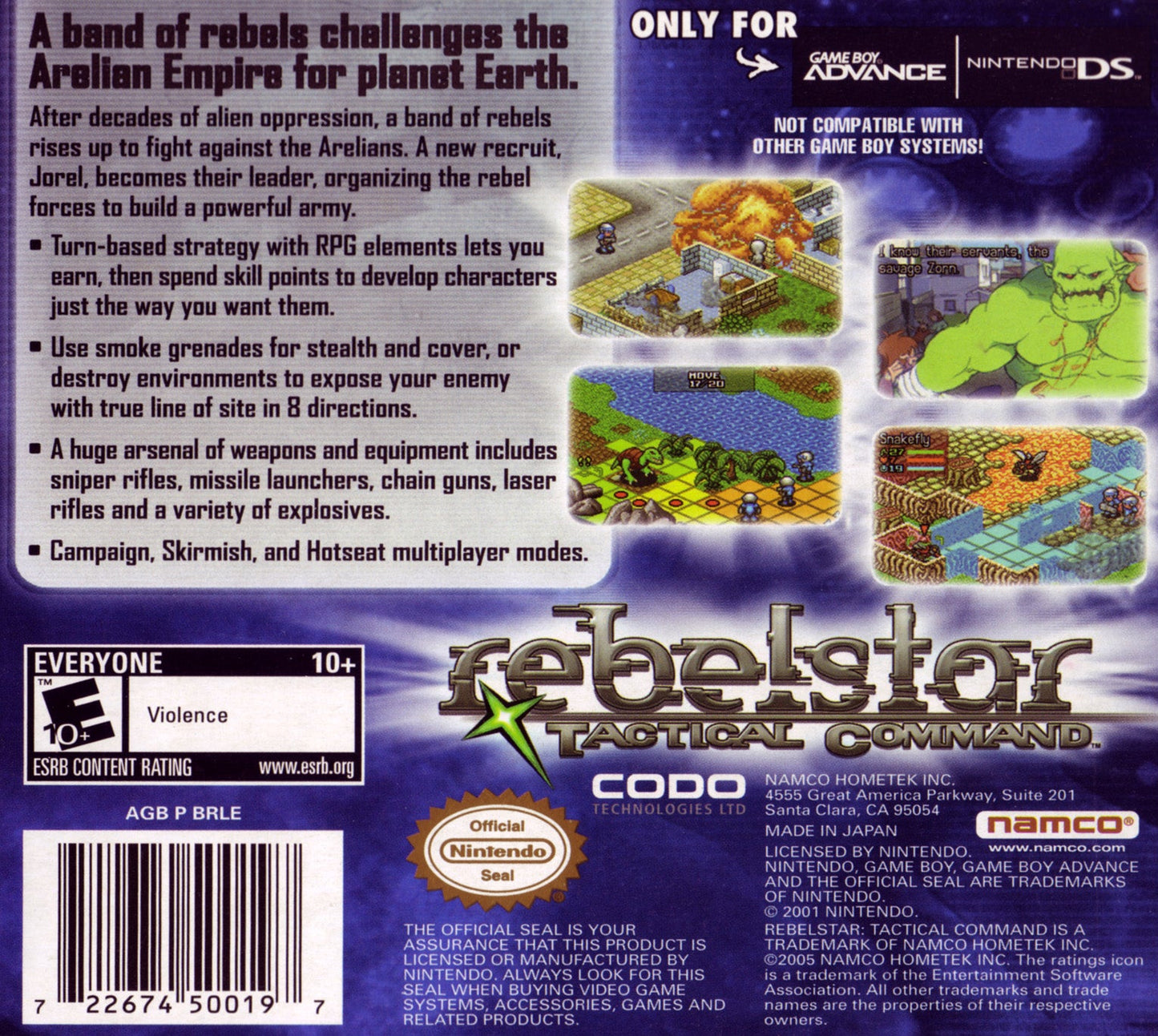 Rebelstar Tactical Command GameBoy Advance