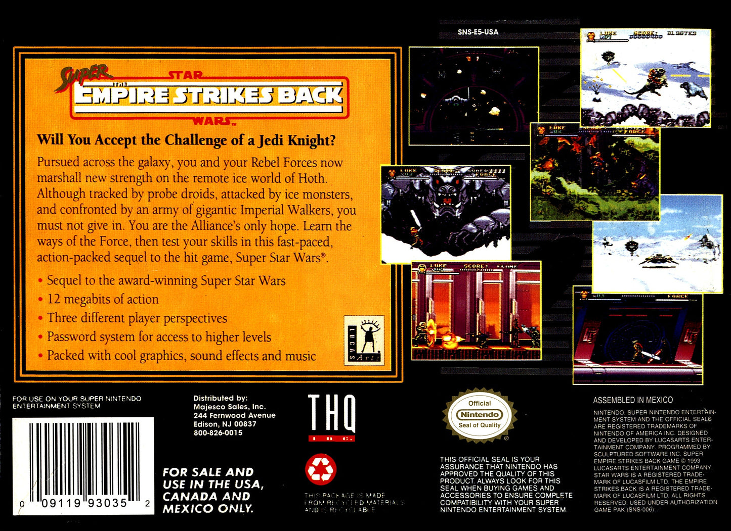 Super Star Wars Empire Strikes Back Super Nintendo