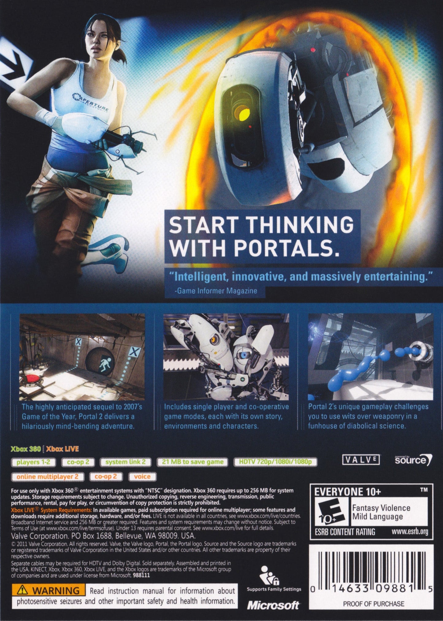 Portal 2 Xbox 360