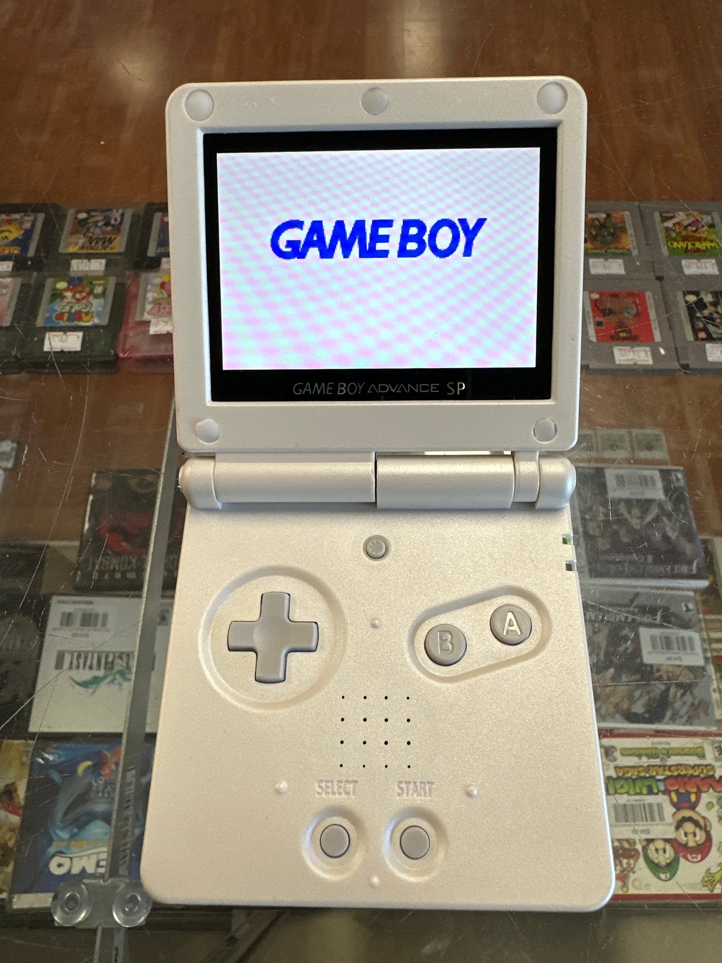 White Shell-Replaced IPS Modded Gameboy Advance SP