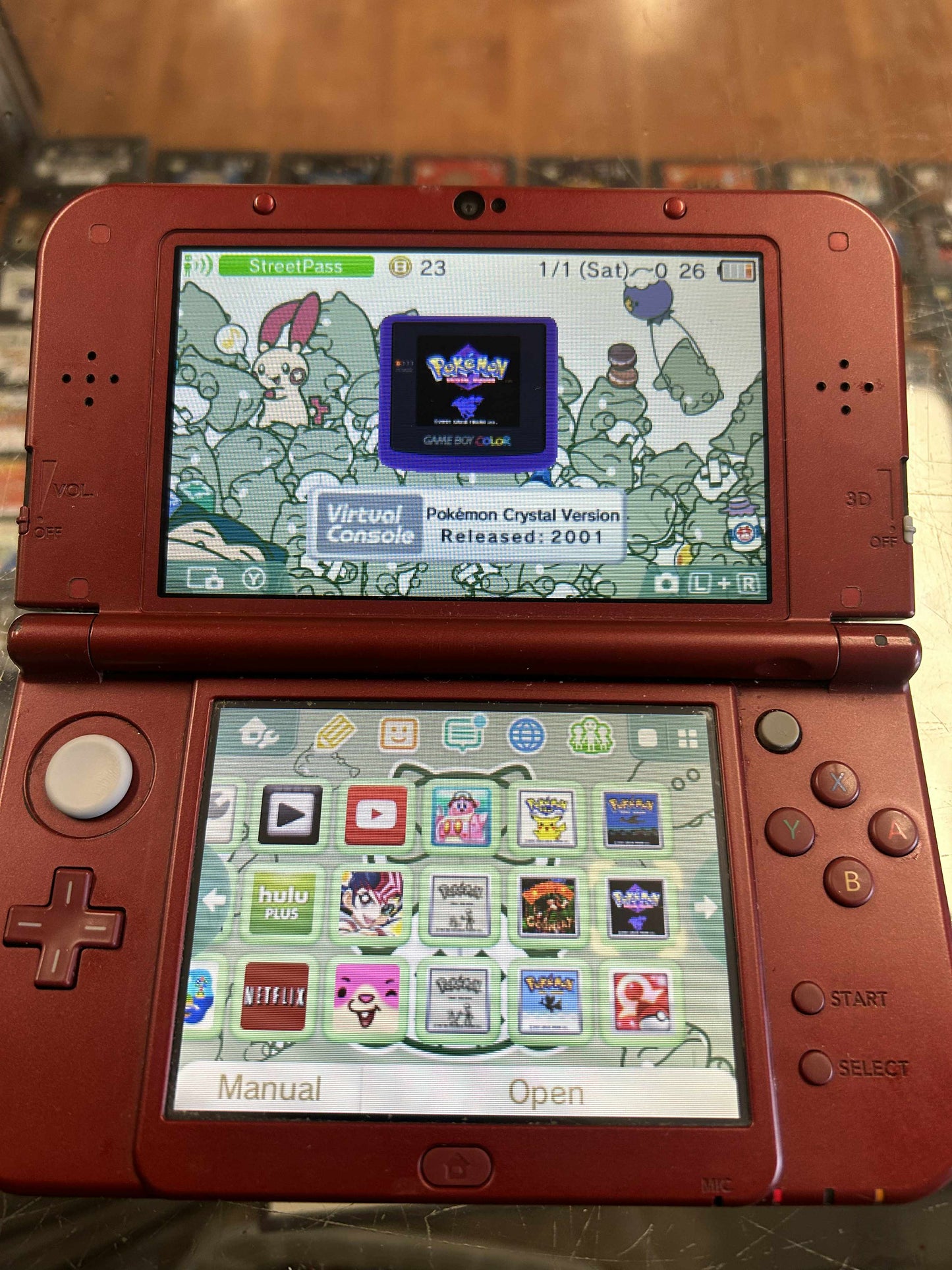 Red New 3DS XL With Pokemon Games Nintendo 3DS