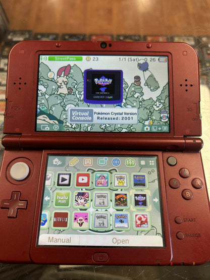 Red New 3DS XL With Pokemon Games Nintendo 3DS