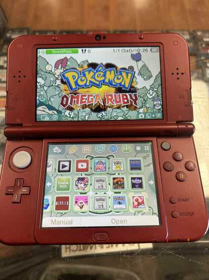 Red New 3DS XL With Pokemon Games Nintendo 3DS