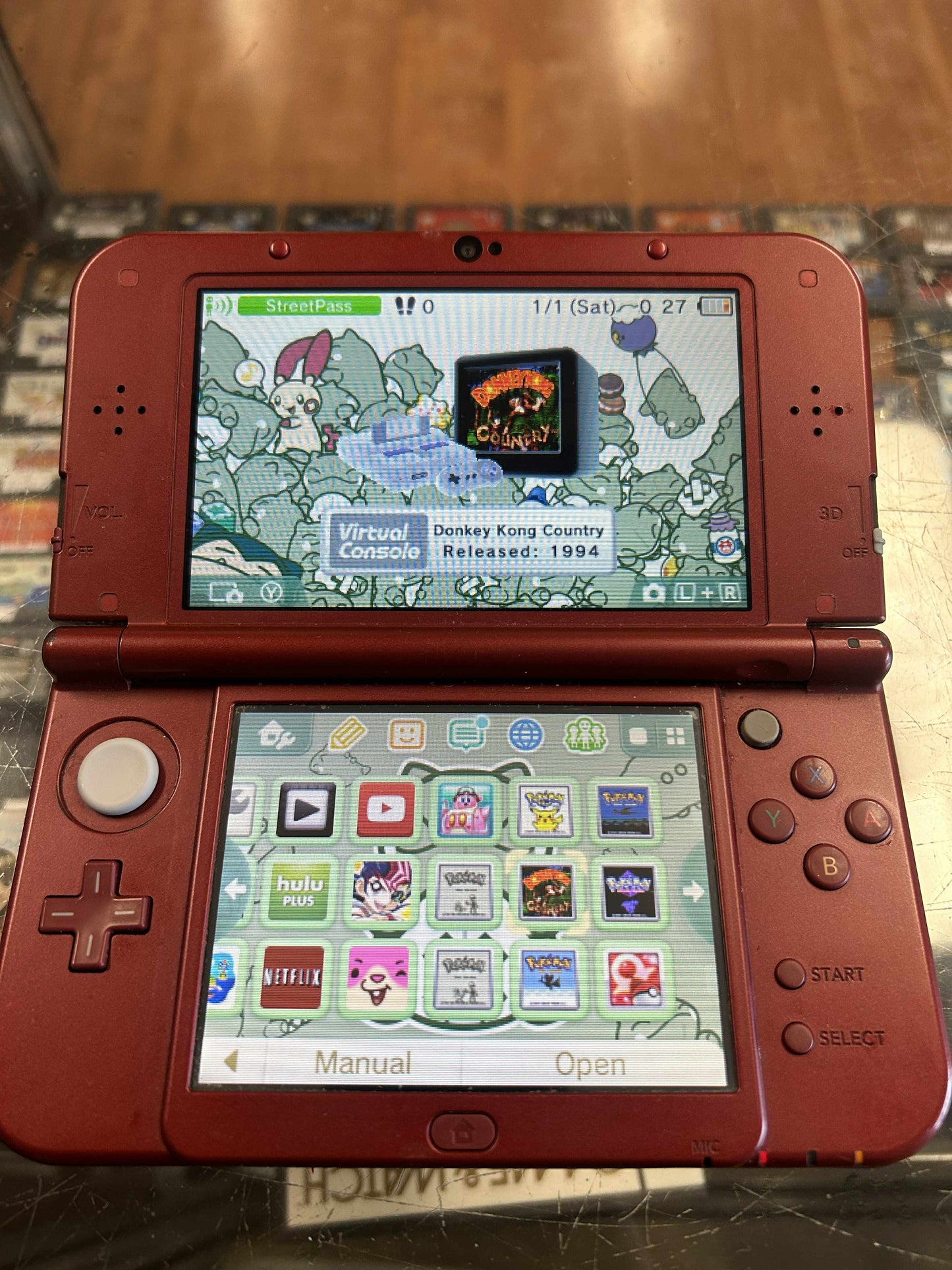 Red New 3DS XL With Pokemon Games Nintendo 3DS