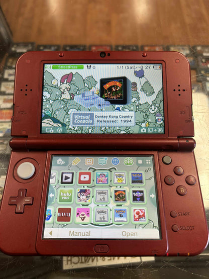 Red New 3DS XL With Pokemon Games Nintendo 3DS
