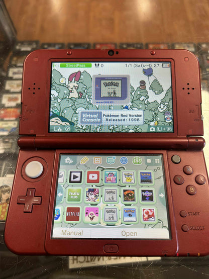 Red New 3DS XL With Pokemon Games Nintendo 3DS