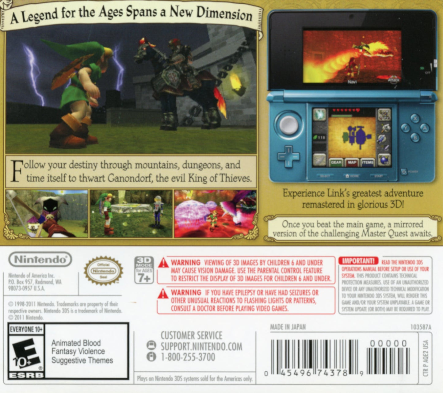 Zelda Ocarina Of Time 3D [Nintendo Selects] Nintendo 3DS