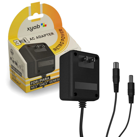 3 in 1 9V Universal AC Wall Adapter for NES/Super NES/Genesis
