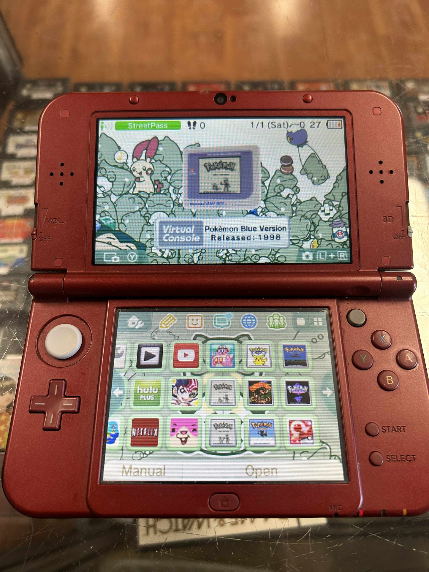 Red New 3DS XL With Pokemon Games Nintendo 3DS
