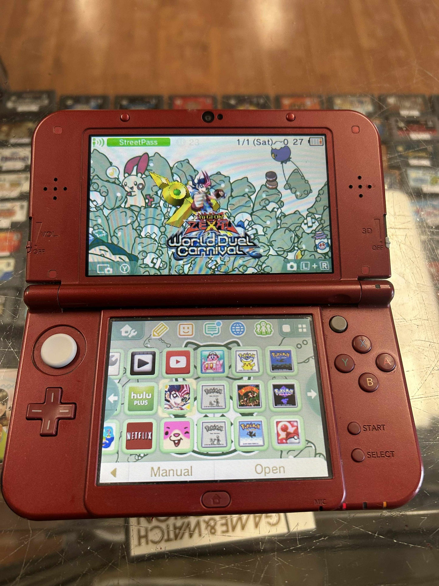 Red New 3DS XL With Pokemon Games Nintendo 3DS