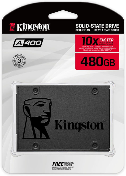Kingston 480GB A400 SATA 3 2.5" Internal SSD HDD Replacement