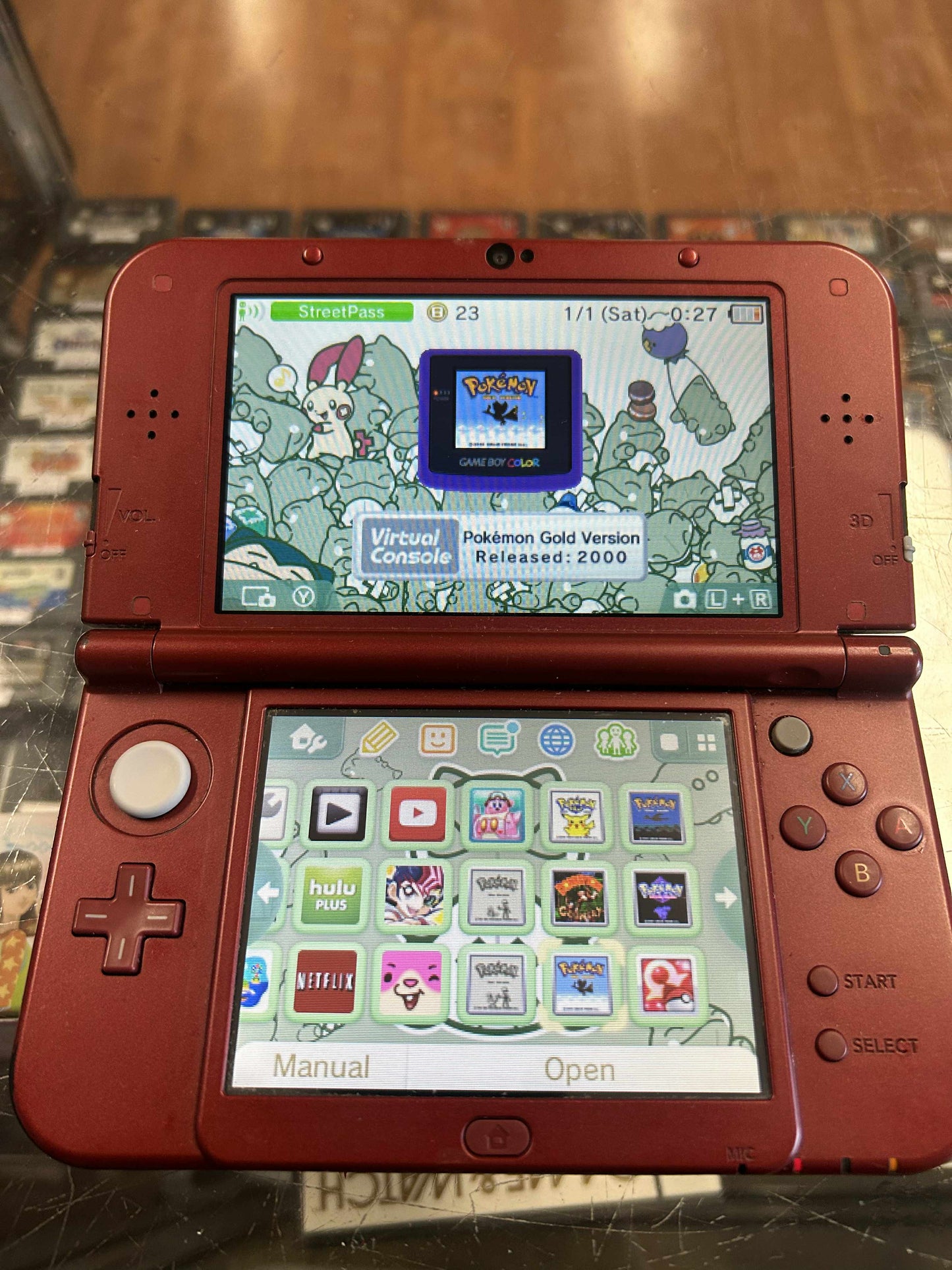 Red New 3DS XL With Pokemon Games Nintendo 3DS