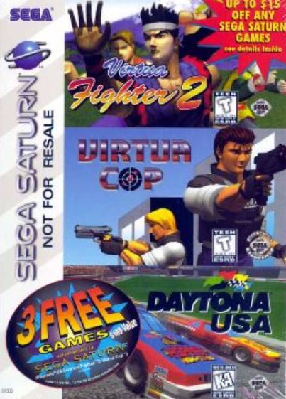 3 Free Game Pack [Virtua Cop, Virtua Fighter 2, Dayton USA] Sega Saturn