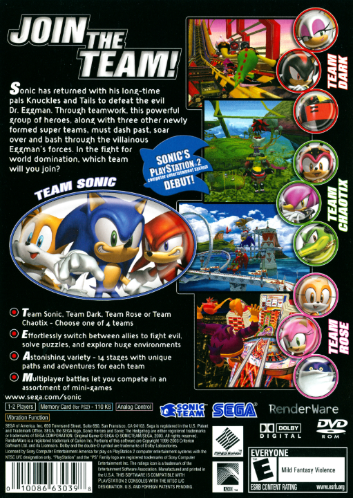 Sonic Heroes Playstation 2