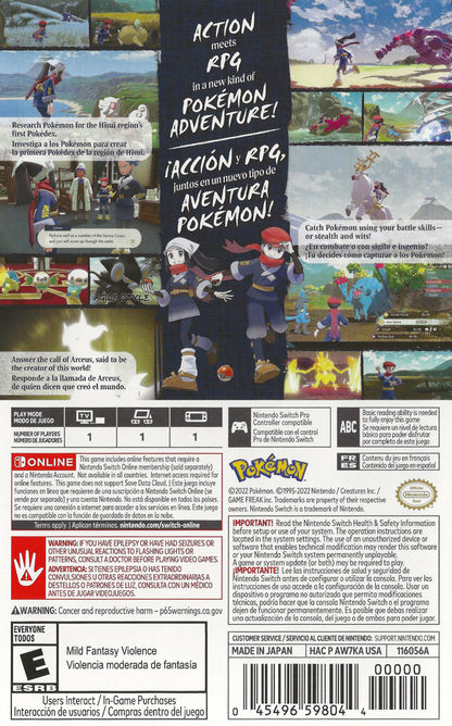 Pokemon Legends: Arceus Nintendo Switch