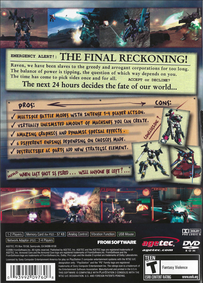 Armored Core Last Raven Playstation 2