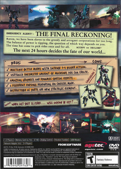 Armored Core Last Raven Playstation 2