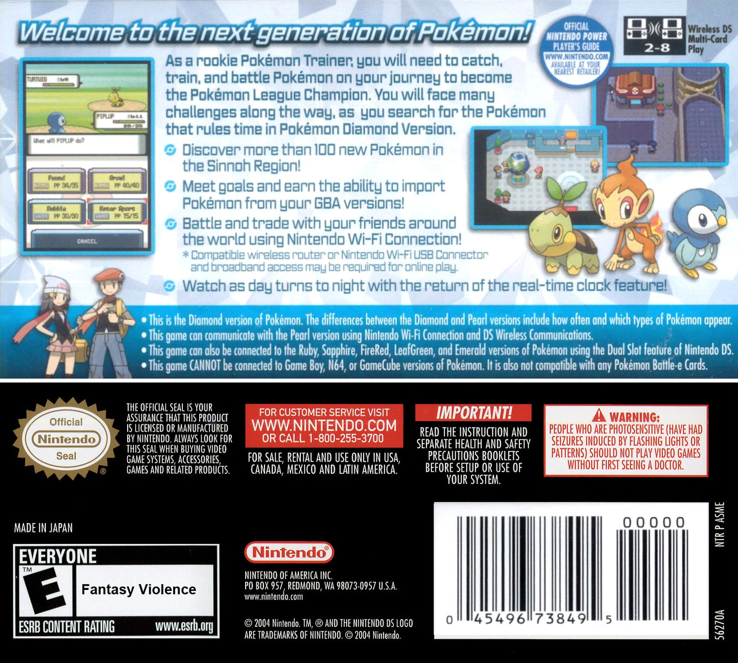 Pokemon Diamond Nintendo DS