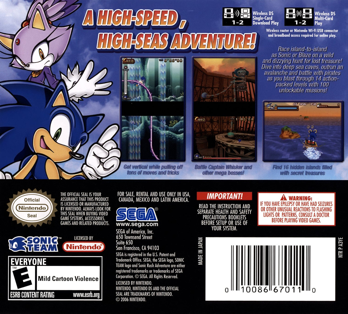 Sonic Rush Adventure Nintendo DS