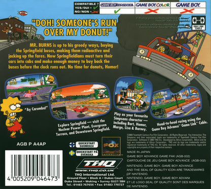 The Simpsons Road Rage GameBoy Advance