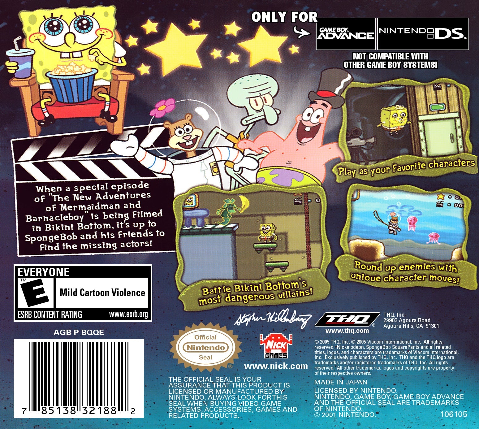 SpongeBob SquarePants Lights Camera Pants GameBoy Advance – Max