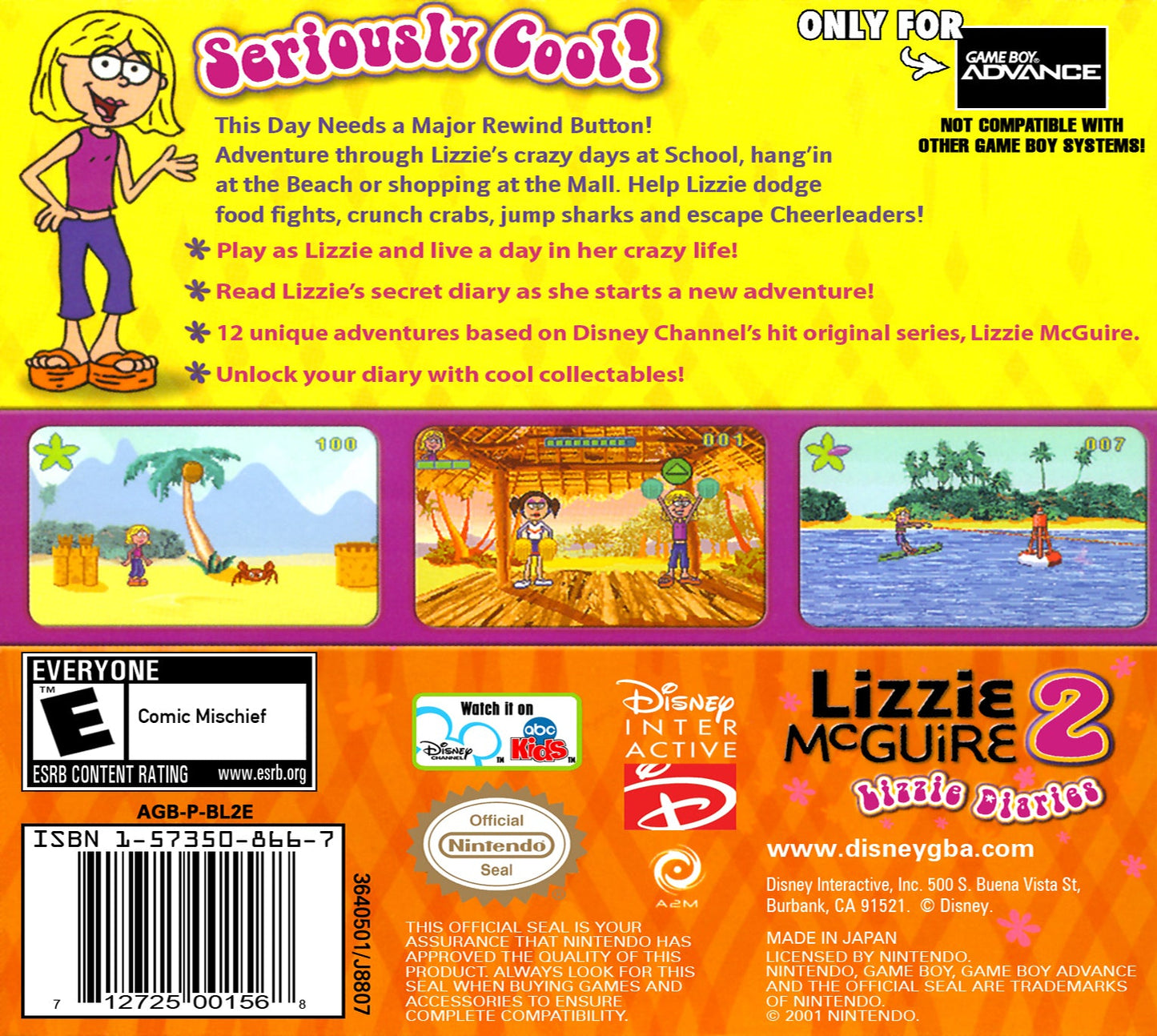 Lizzie McGuire 2 GameBoy Advance