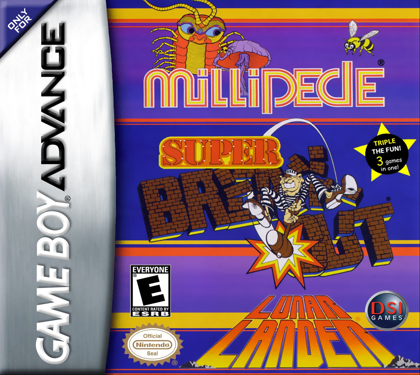 Millipede / Super Breakout / Lunar Lander GameBoy Advance