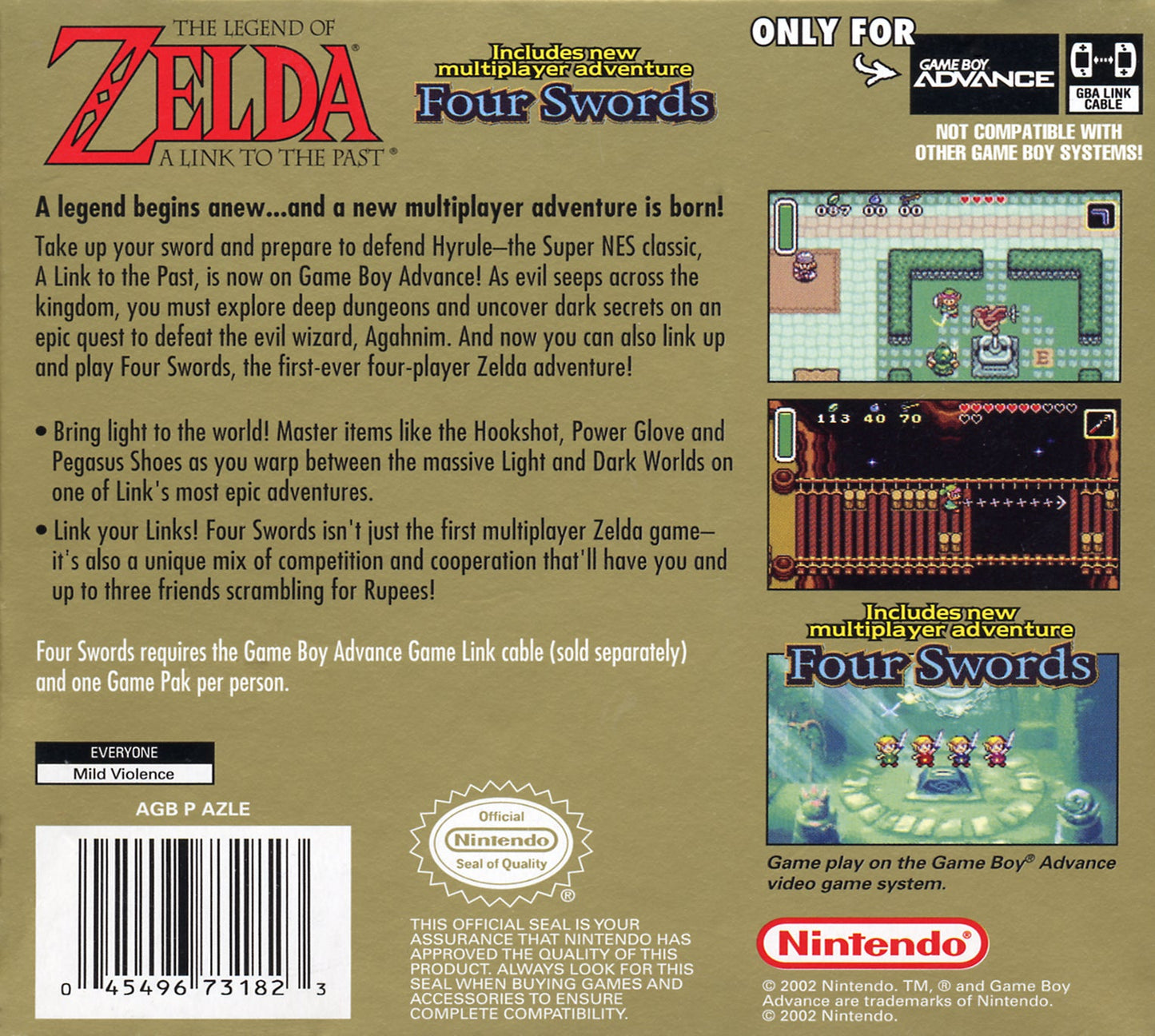 Zelda Link To The Past GameBoy Advance