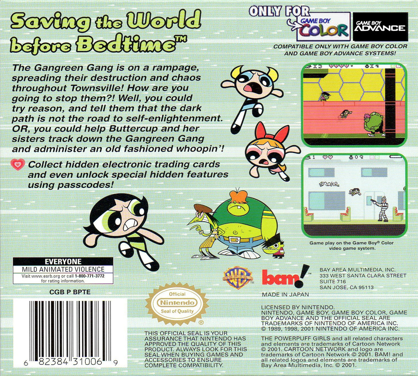 Powerpuff Girls Paint the Townsville Green GameBoy Color