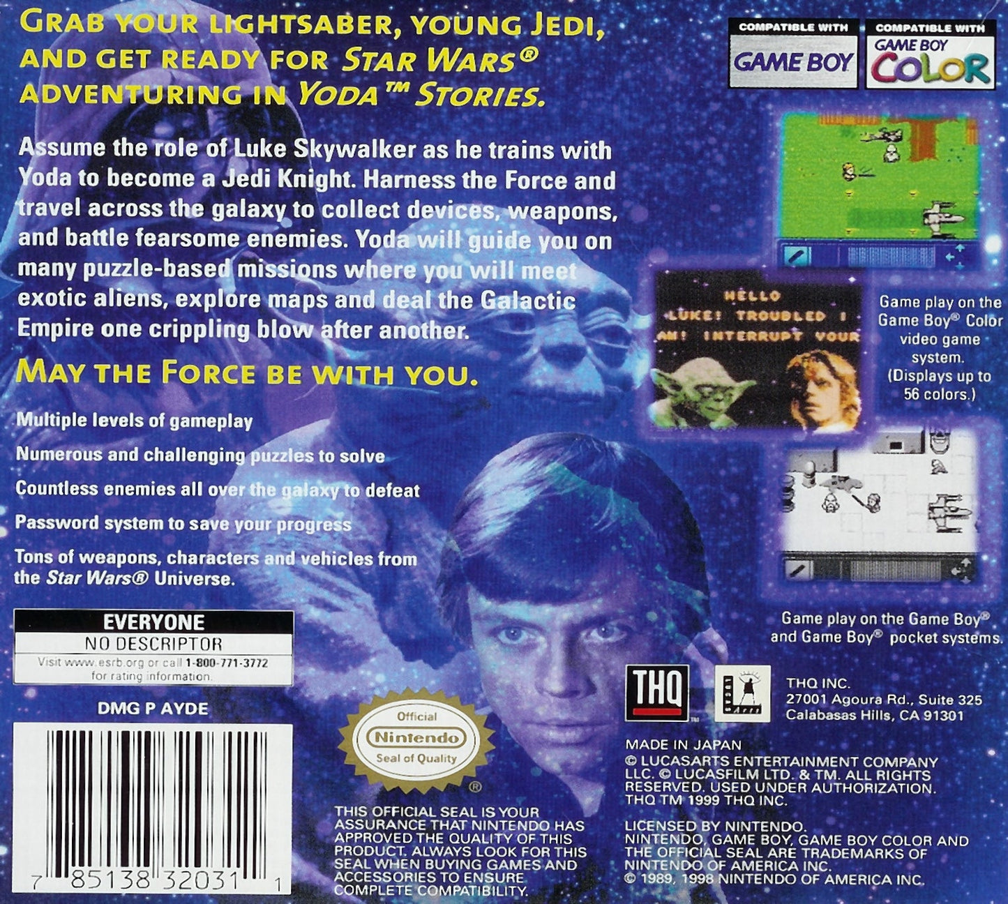 Star Wars Yoda Stories GameBoy Color