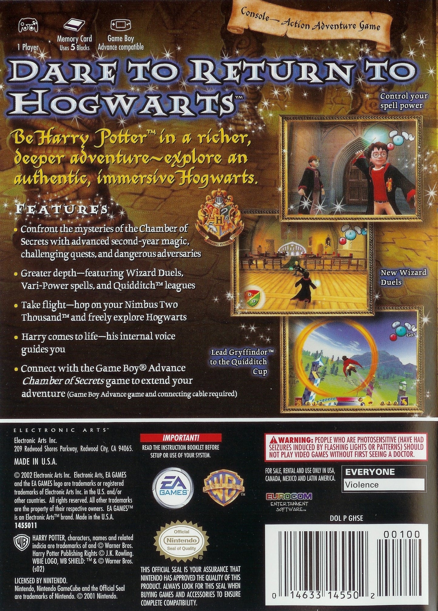 Harry Potter Chamber Of Secrets Gamecube
