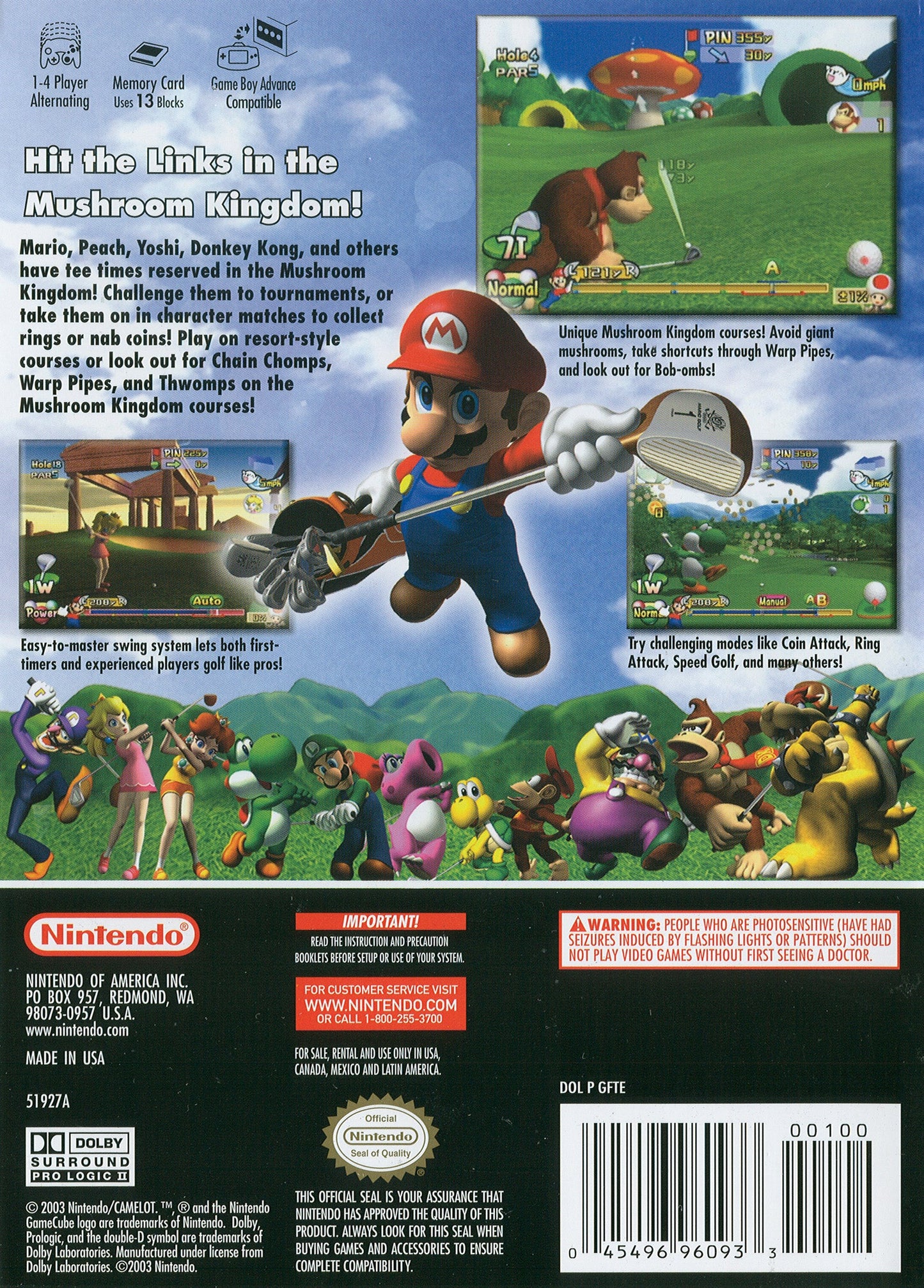Mario Golf Toadstool Tour Gamecube