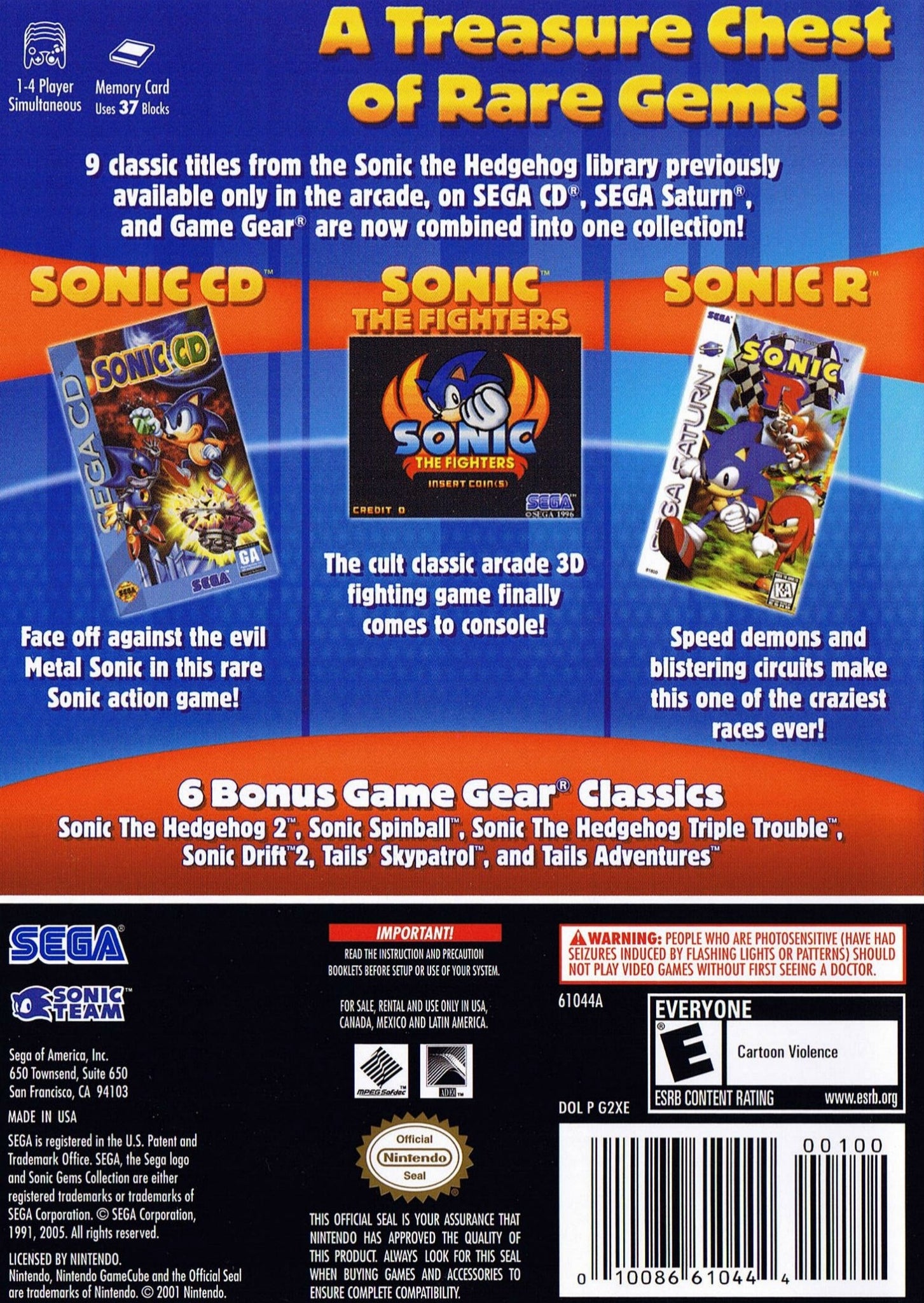 Sonic Gems Collection Gamecube Max Level Video Games