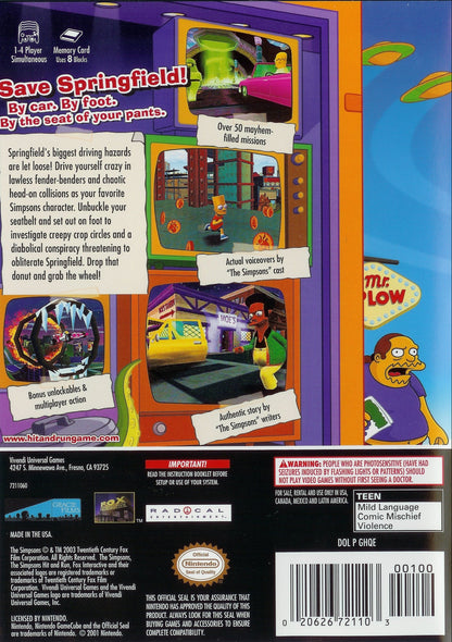 The Simpsons Hit And Run [Player's Choice] GameCube Complete