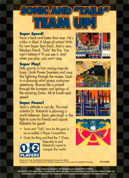 Sonic The Hedgehog 2 Sega Genesis