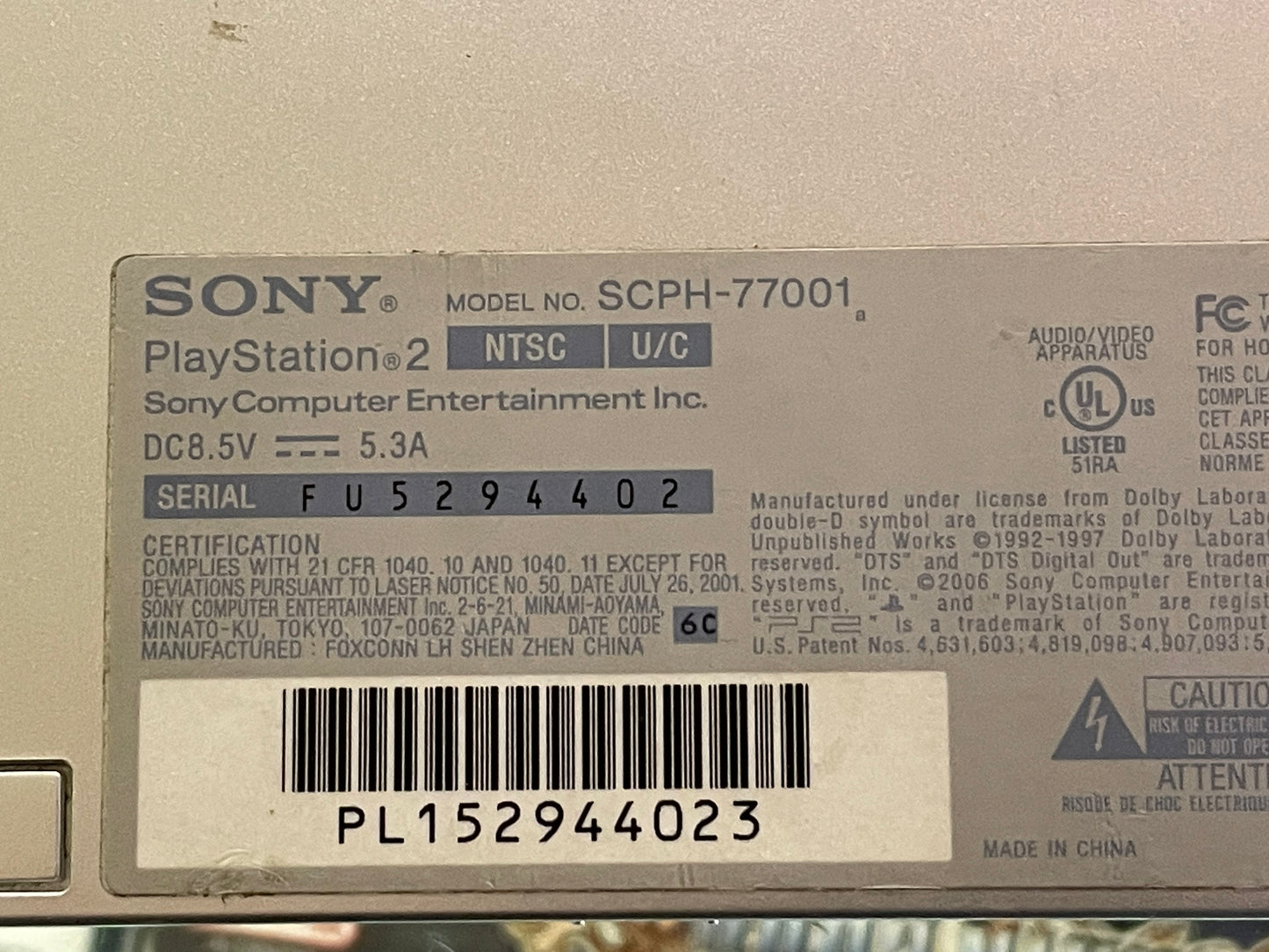 Silver PS2 (SCPH-77001) Slim Console PlayStation 2