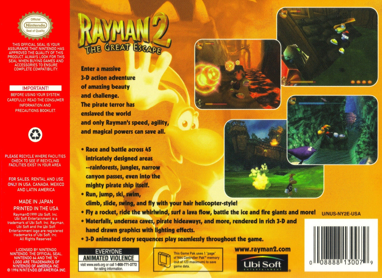 Rayman 2 The Great Escape Nintendo 64