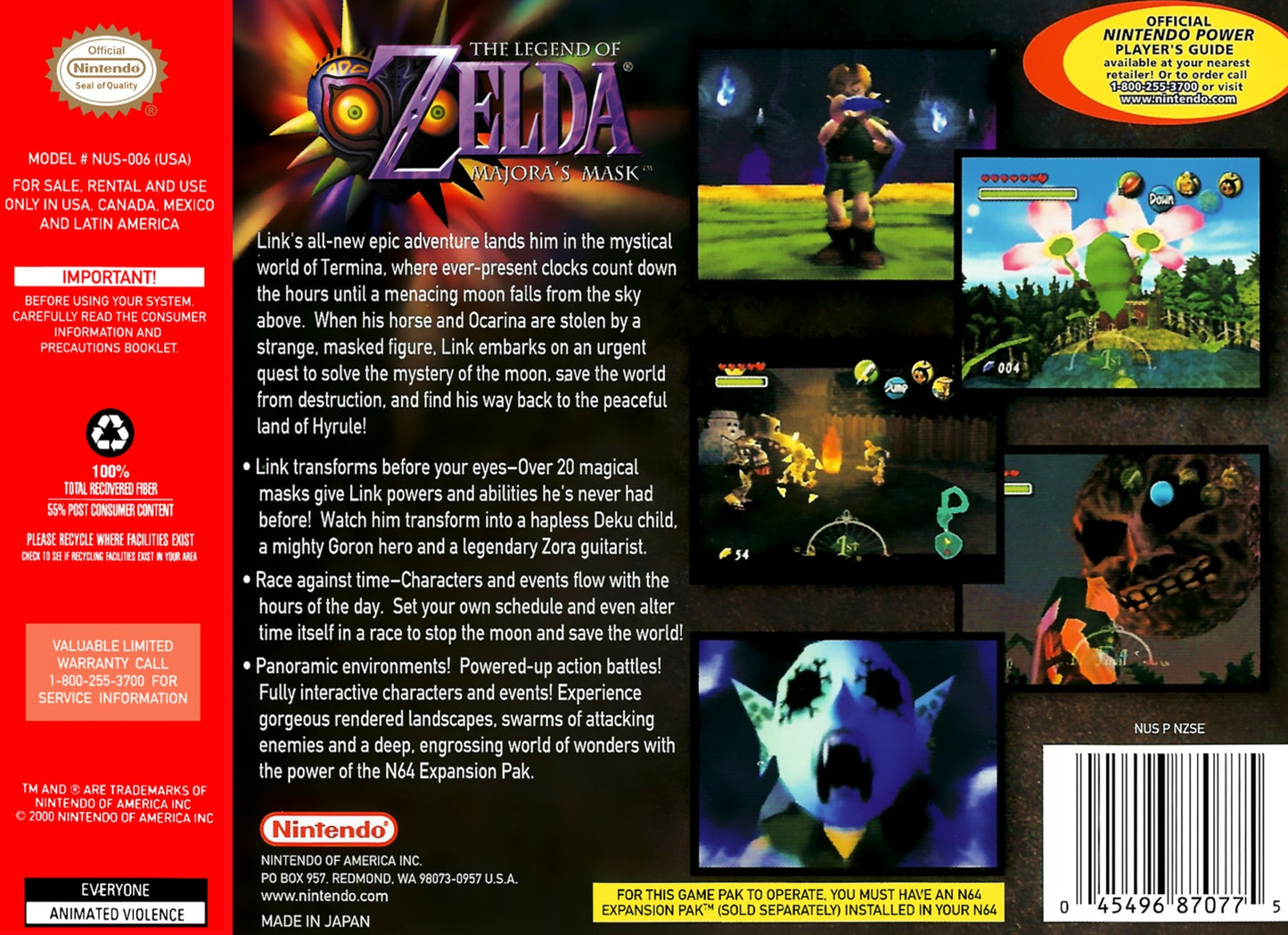 Zelda Majora's Mask [Collector's Edition] Nintendo 64
