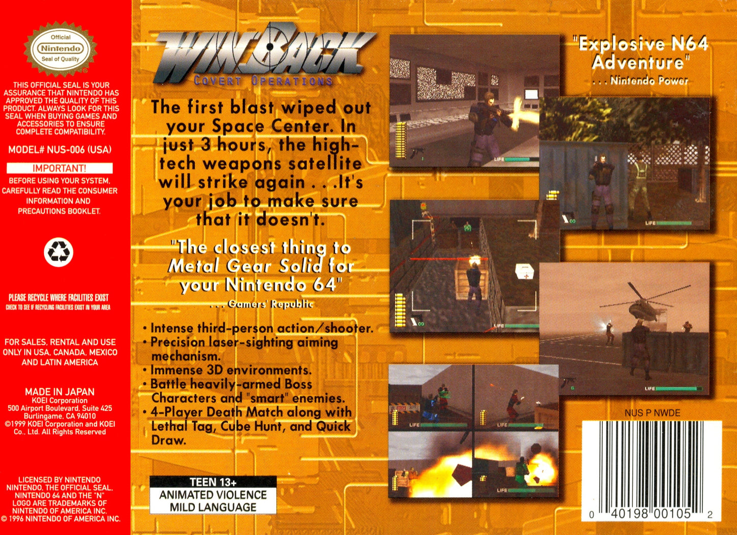 Winback Covert Operations Nintendo 64