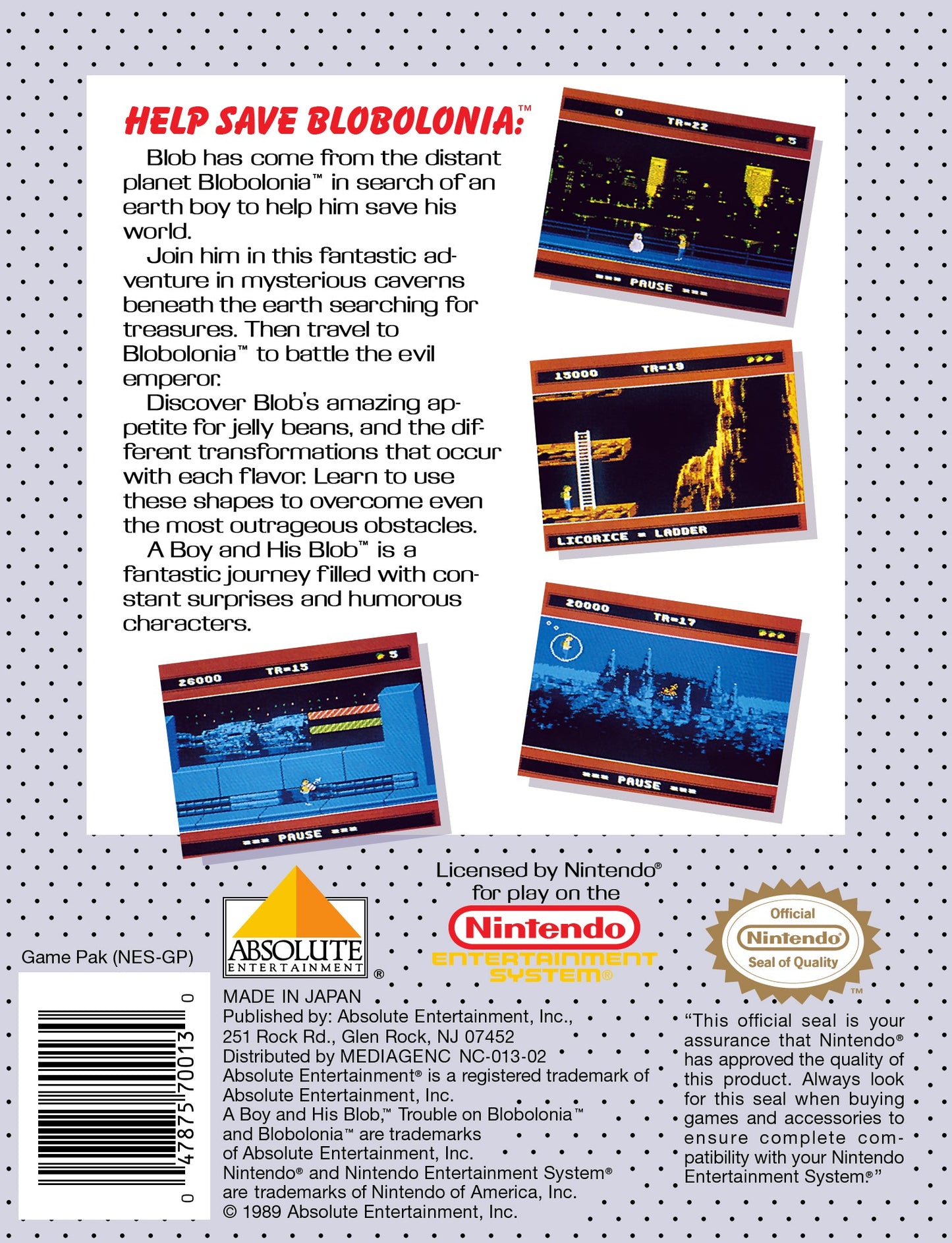 A Boy and His Blob Trouble on Blobolonia NES