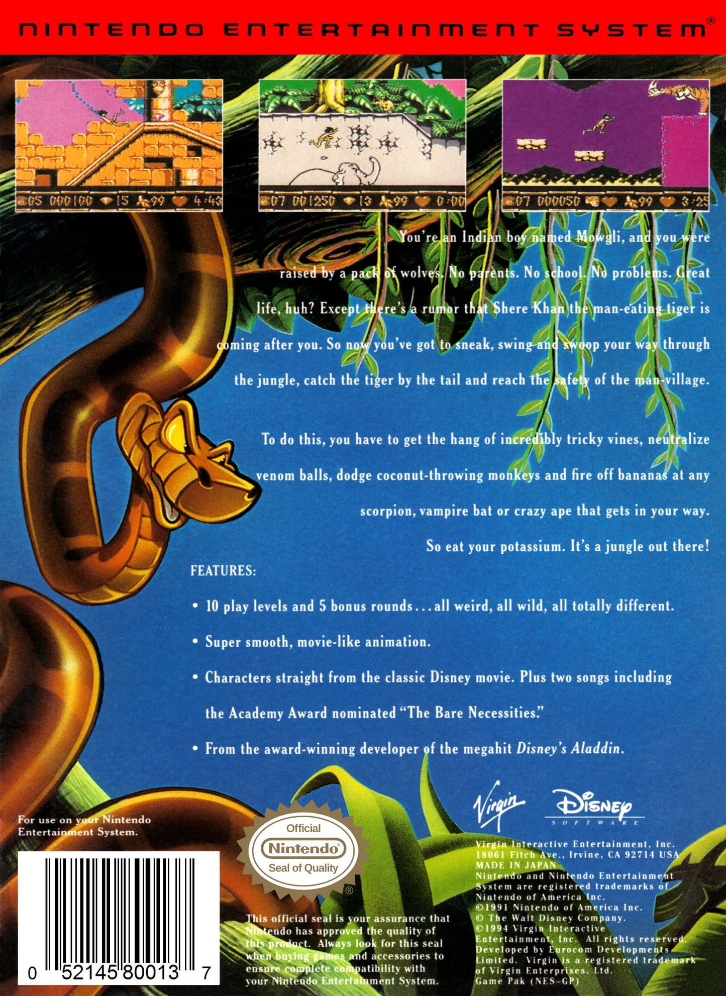 The Jungle Book NES