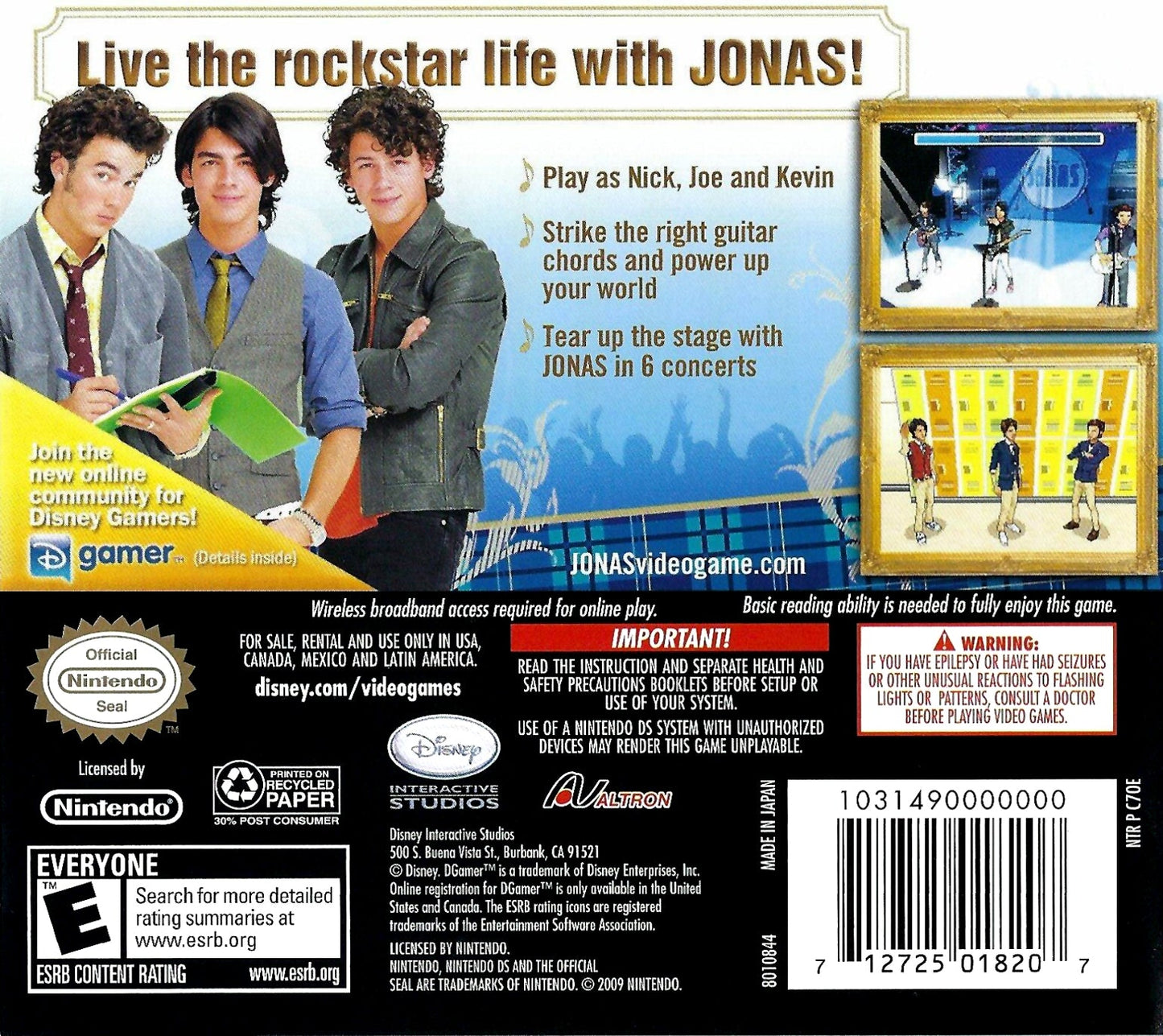 Jonas Nintendo DS